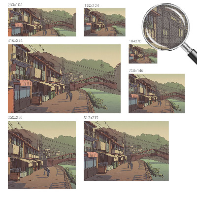 Carta da parati panoramica effetto 3D paesaggio dai colori pastello