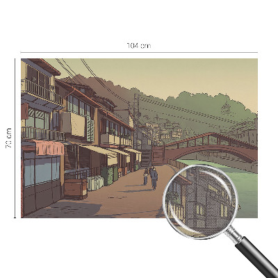 Carta da parati panoramica effetto 3D paesaggio dai colori pastello