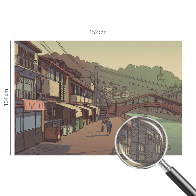 Carta da parati panoramica effetto 3D paesaggio dai colori pastello