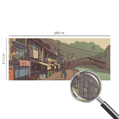 Carta da parati panoramica effetto 3D paesaggio dai colori pastello