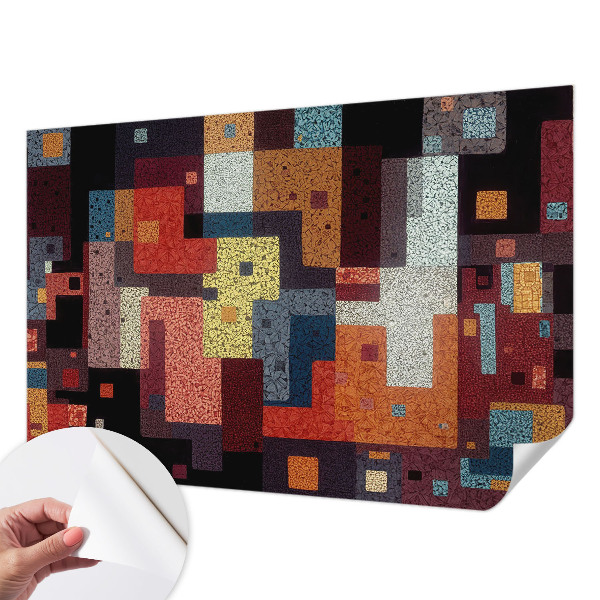 Carta da parati effetto profondità Forme multicolori