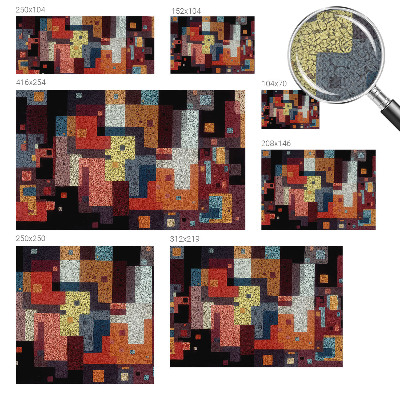 Carta da parati effetto profondità Forme multicolori