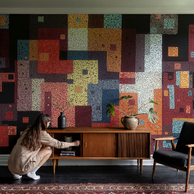 Carta da parati effetto profondità Forme multicolori