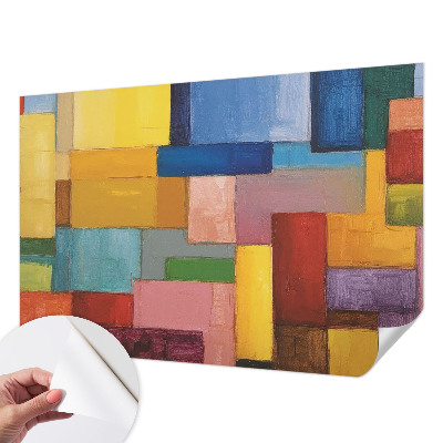 Carta da parati 3D rettangoli colorati