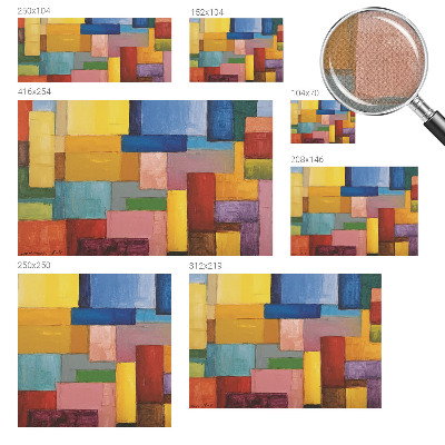 Carta da parati 3D rettangoli colorati