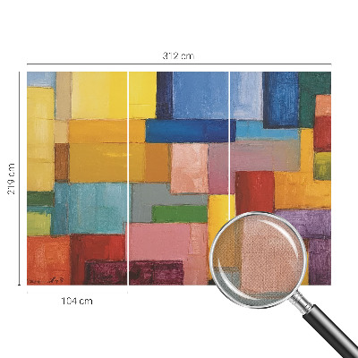 Carta da parati 3D rettangoli colorati