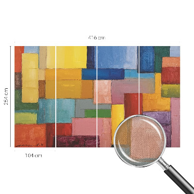 Carta da parati 3D rettangoli colorati