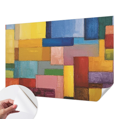Carta da parati 3D rettangoli colorati