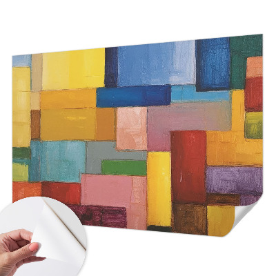 Carta da parati 3D rettangoli colorati