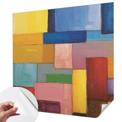 Carta da parati 3D rettangoli colorati