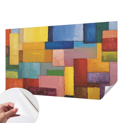 Carta da parati 3D rettangoli colorati
