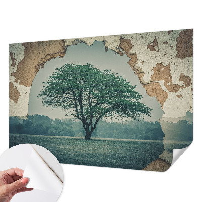 Carta da parati panoramica effetto 3D Un albero solitario