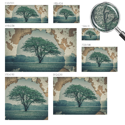 Carta da parati panoramica effetto 3D Un albero solitario