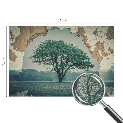 Carta da parati panoramica effetto 3D Un albero solitario