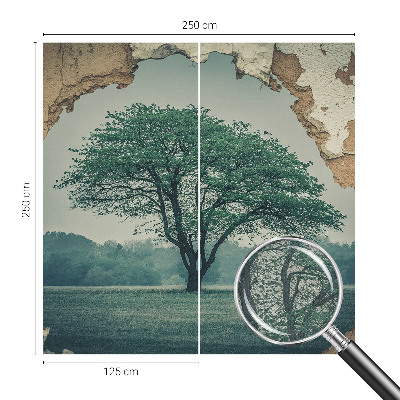 Carta da parati panoramica effetto 3D Un albero solitario