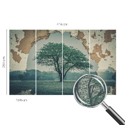 Carta da parati panoramica effetto 3D Un albero solitario