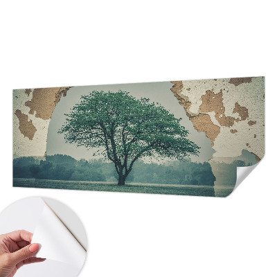 Carta da parati panoramica effetto 3D Un albero solitario