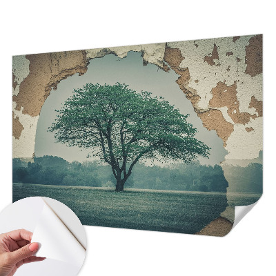 Carta da parati panoramica effetto 3D Un albero solitario