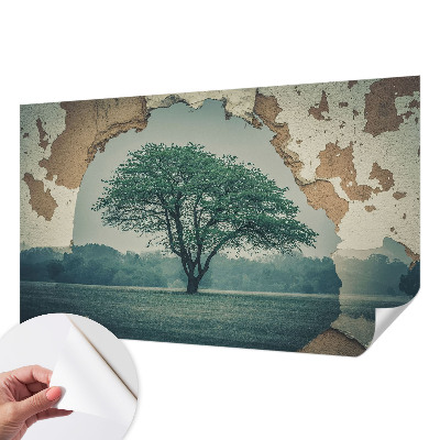 Carta da parati panoramica effetto 3D Un albero solitario