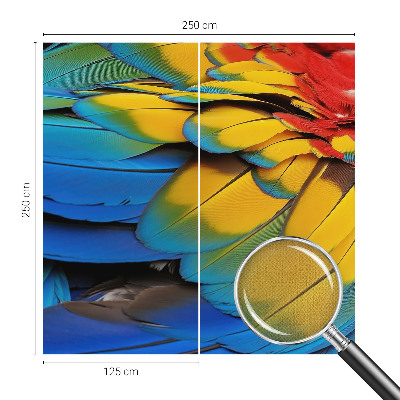 Carta da parati cameretta Piume arcobaleno