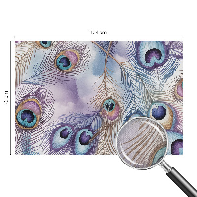 Carta da parati effetto profondità Piume di pavone