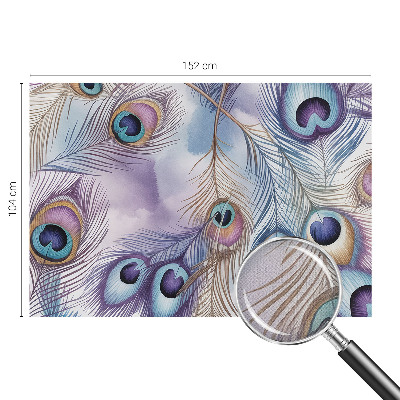 Carta da parati effetto profondità Piume di pavone