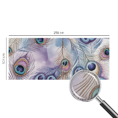 Carta da parati effetto profondità Piume di pavone