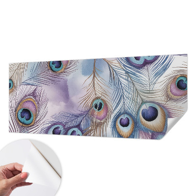 Carta da parati effetto profondità Piume di pavone