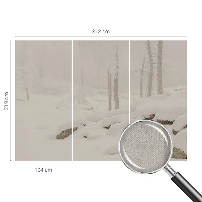 Carta da parati 3D Foresta innevata