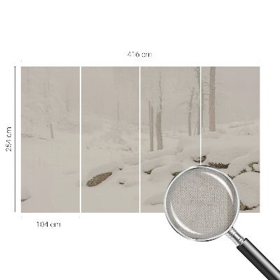 Carta da parati 3D Foresta innevata