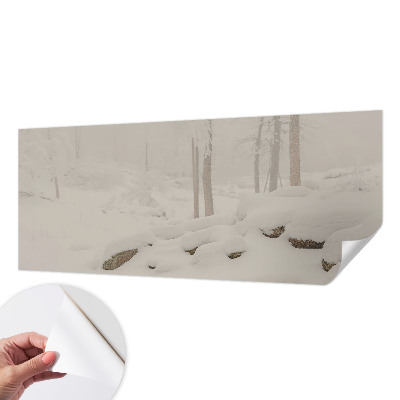 Carta da parati 3D Foresta innevata