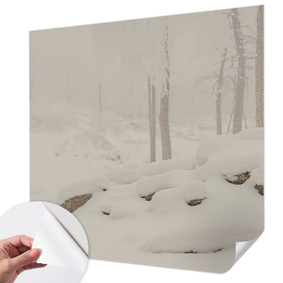 Carta da parati 3D Foresta innevata