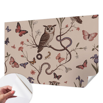 Carta da parati cameretta Natura del gufo