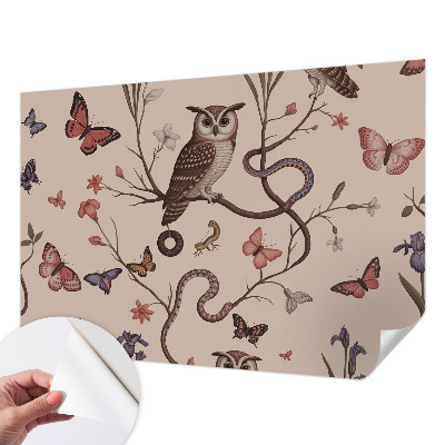 Carta da parati cameretta Natura del gufo