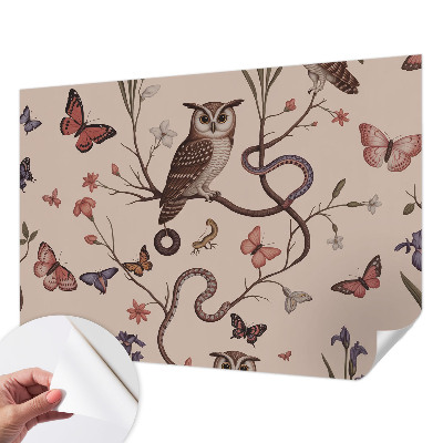 Carta da parati cameretta Natura del gufo