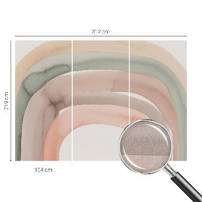Carta da parati effetto profondità archi arcobaleno