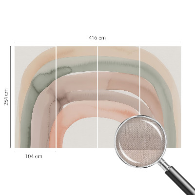 Carta da parati effetto profondità archi arcobaleno