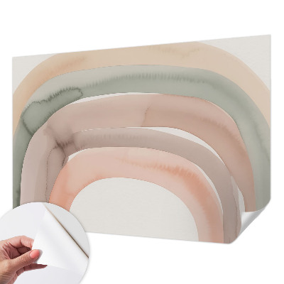 Carta da parati effetto profondità archi arcobaleno