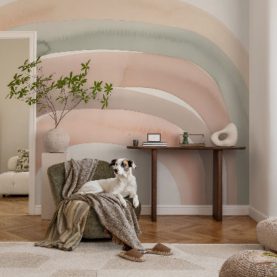 Carta da parati effetto profondità archi arcobaleno