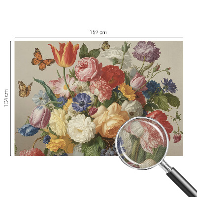 Fotomurale 3D Fiori e farfalle