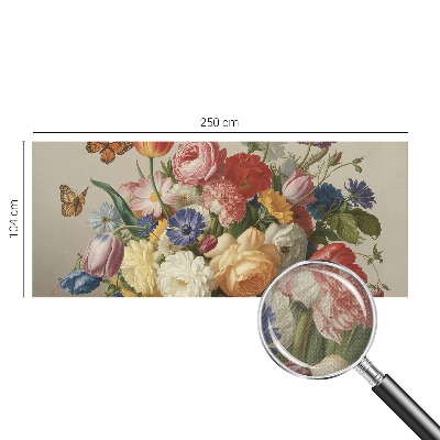 Fotomurale 3D Fiori e farfalle