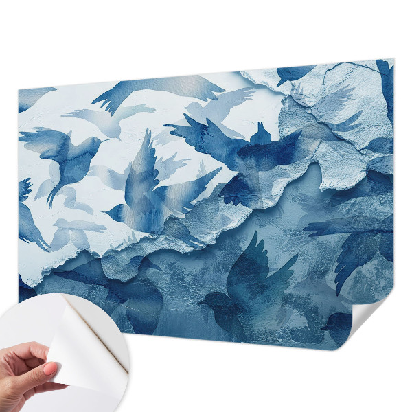 Carta da parati panoramica effetto 3D Uccelli dinamici