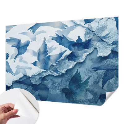 Carta da parati panoramica effetto 3D Uccelli dinamici