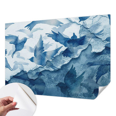 Carta da parati panoramica effetto 3D Uccelli dinamici