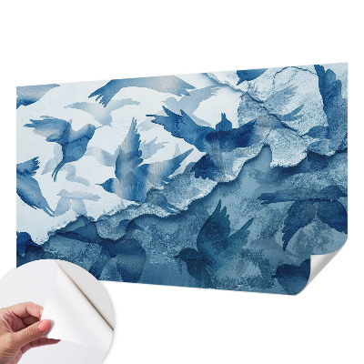 Carta da parati panoramica effetto 3D Uccelli dinamici