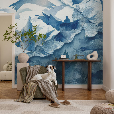 Carta da parati panoramica effetto 3D Uccelli dinamici