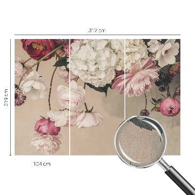 Fotomurale effetto 3D Fiori romantici