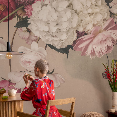 Fotomurale effetto 3D Fiori romantici