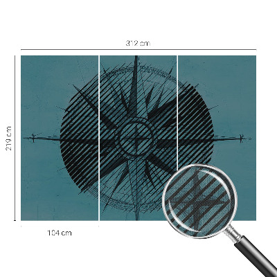 Carta da parati effetto profondità Bussola marina