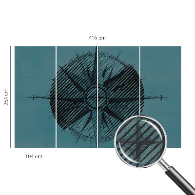 Carta da parati effetto profondità Bussola marina